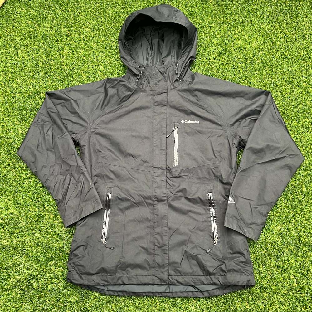 Columbia Waterproof Jacket Black Hooded Full Zip Outdoor Coat